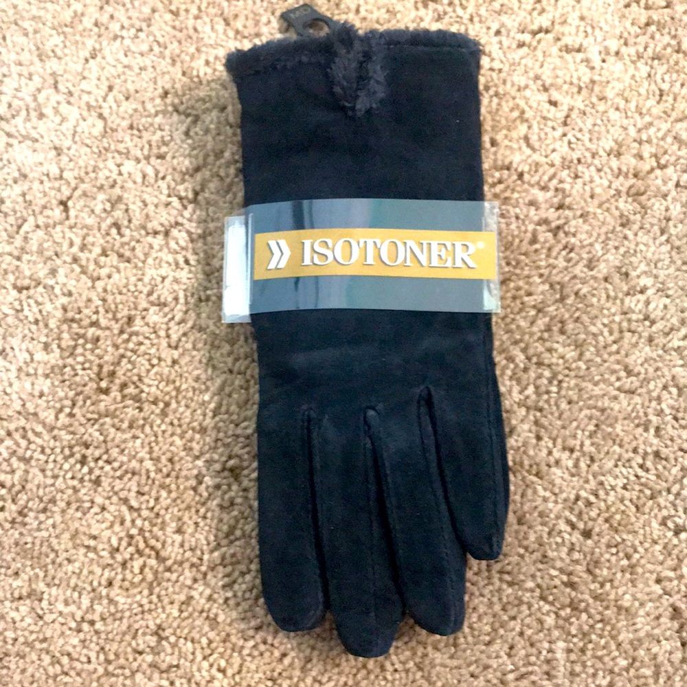 NWT Isotoner Ladies suede gloves Sz M